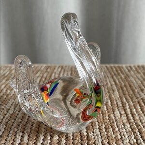 Murano Blown Art Glass Millefiori Squirrel Sculpture, Italian Art Paper Weight